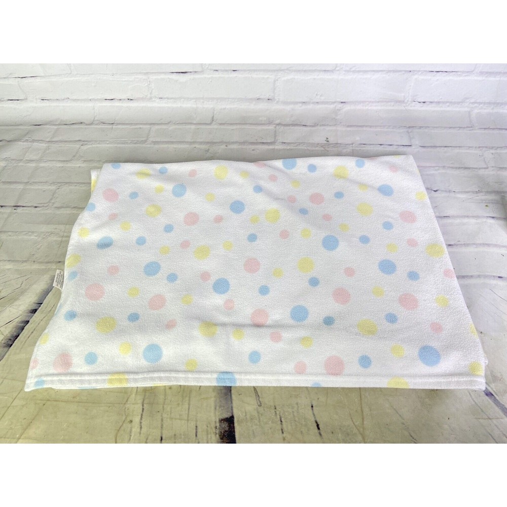 Vintage 1997 Lullaby Club Microfleece Micro Fleece Baby Blanket Patel Polka Dots